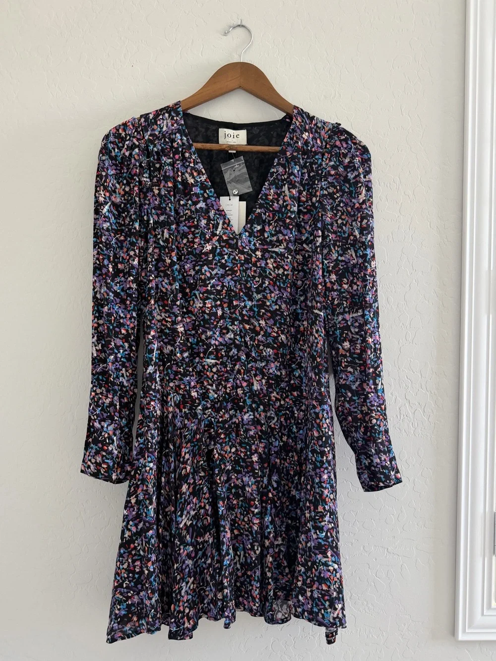 NWT JOIE rowley mini dress in caviar multi black Size 4